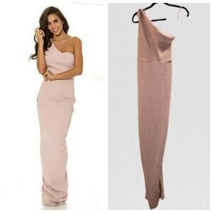 NICOLE BAKTI ONE SHOULDER DRESS WITH RUFFLE BACK